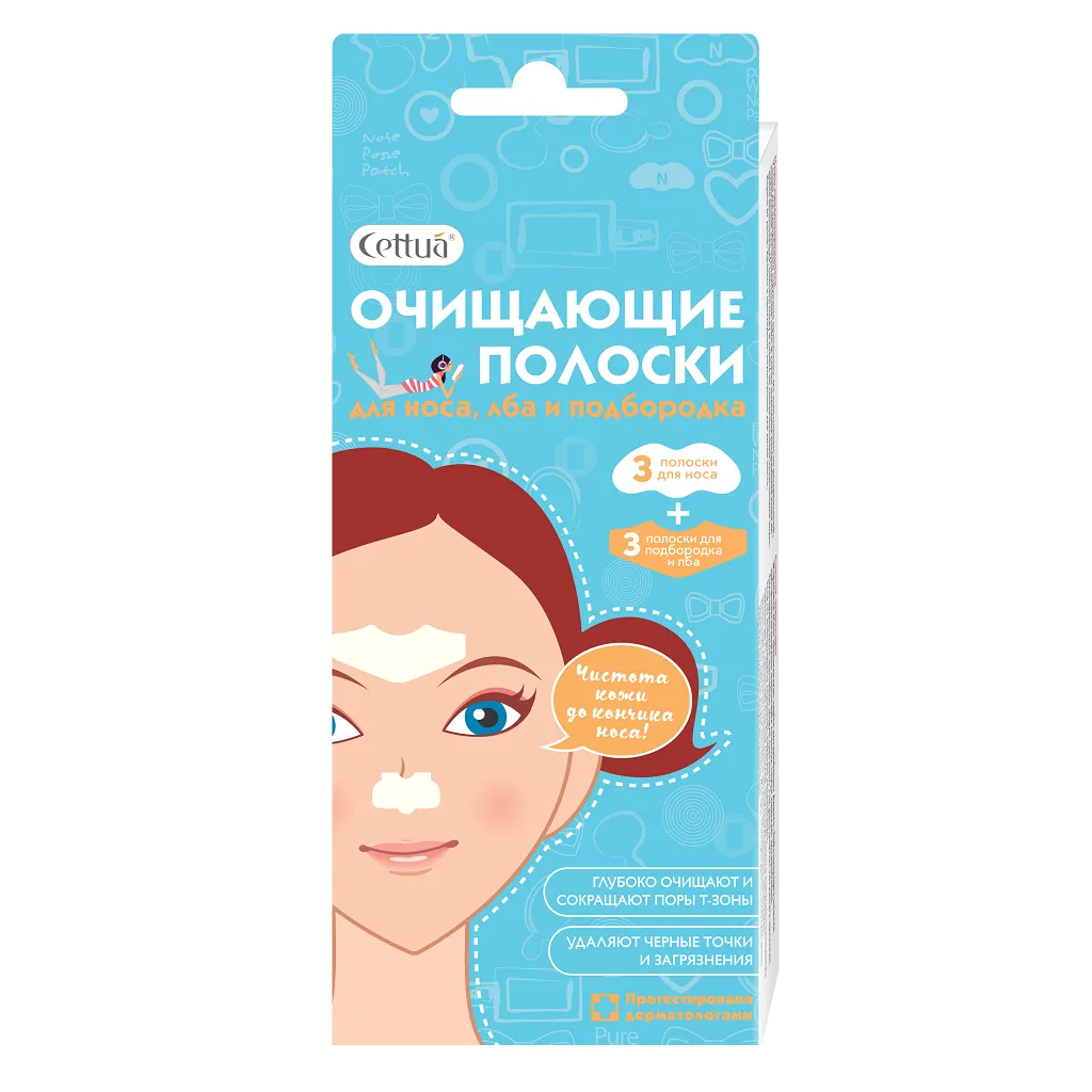 Cettua Полоски для лба и подбородка, 6 шт.