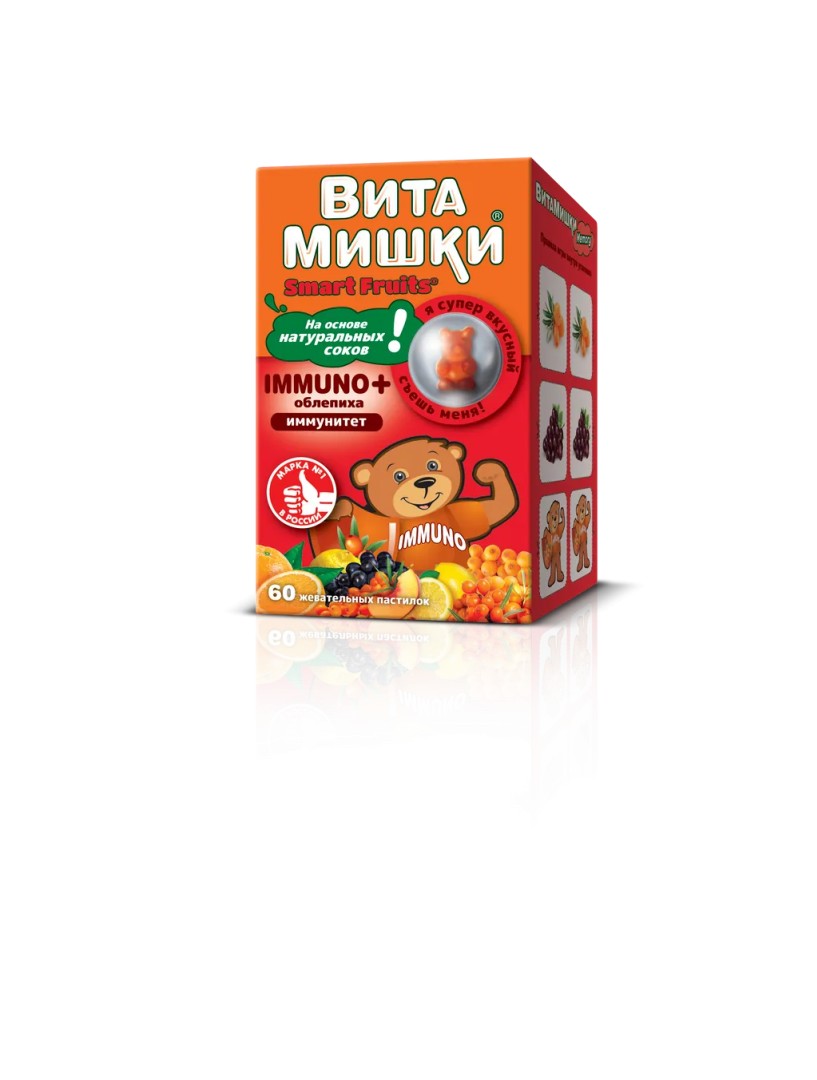 ВитаМишки Immuno + облепиха, пастилки жевательные, ассорти, 60 шт.