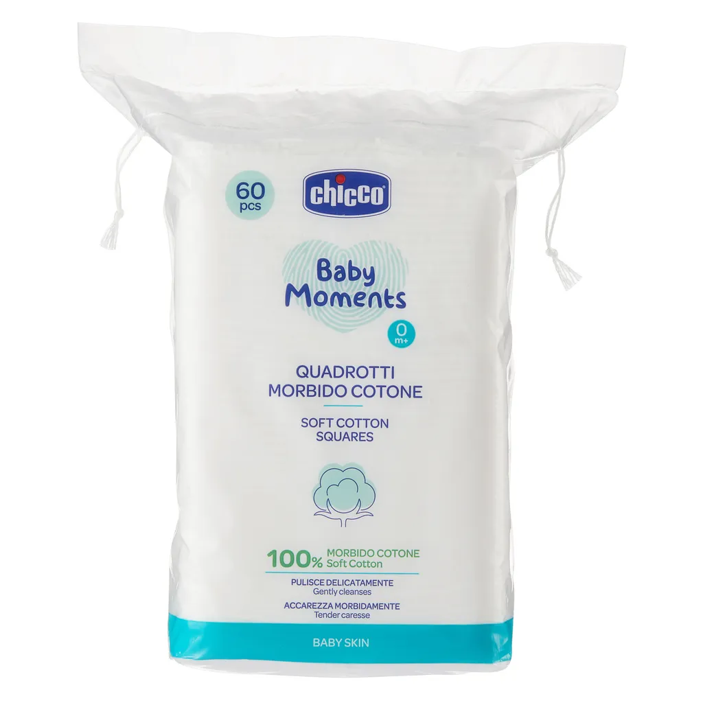 Chicco Baby moments Диски ватные для детей, 0+, ватные диски, 60 шт.