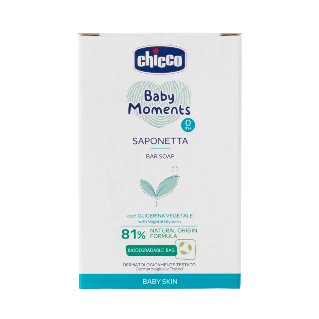 Chicco Baby moments Мыло детское, мыло, для детей с рождения, 100 г, 1 шт.