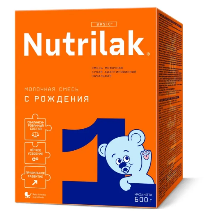 Nutrilak 1 Смесь сухая молочная адаптированная 0-6 мес, смесь молочная сухая, 600 г, 1 шт.