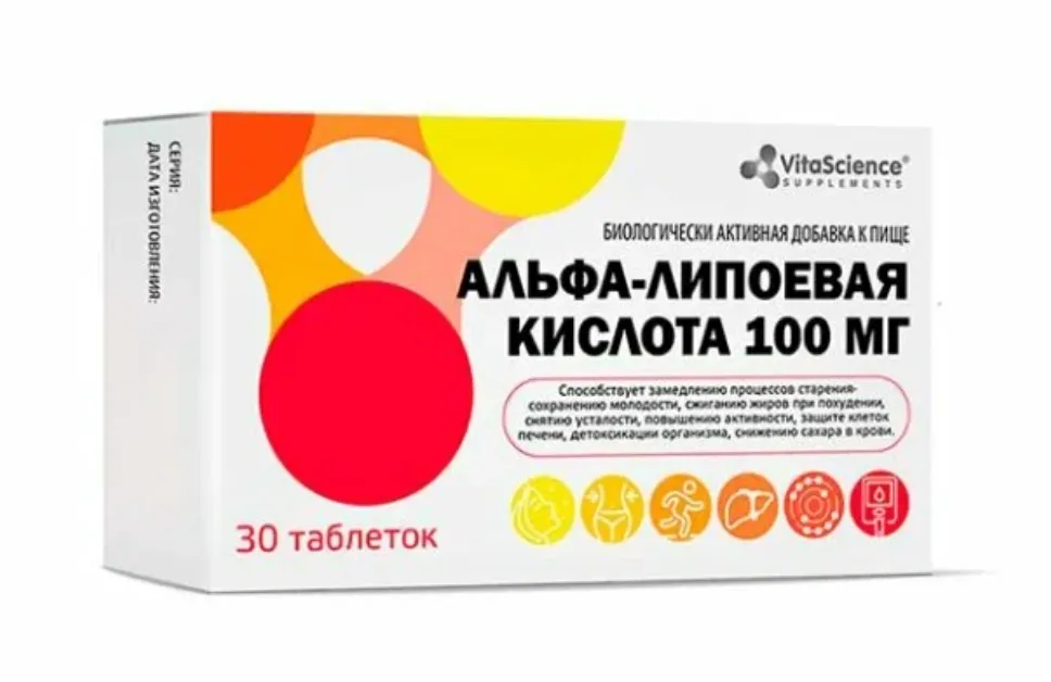 Vitascience Альфа-липоевая кислота, таблетки, 30 шт.