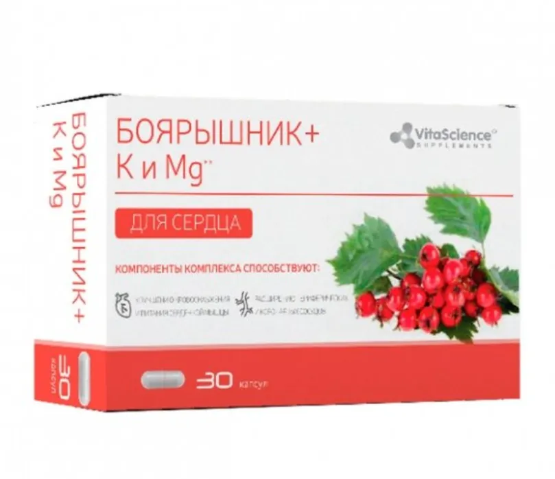 Vitascience Боярышник комплекс калия и магния, капсулы, 30 шт.