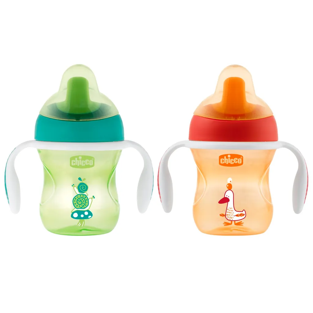 Chicco Training Cup Чашка-поильник 6+, цвет красный, зеленый, 200 мл, 1 шт.