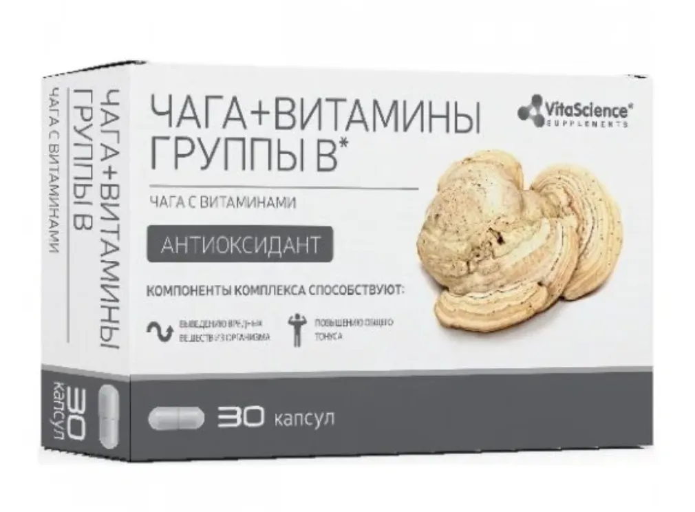 Vitascience Чага c витаминами группы B, капсулы, 30 шт.