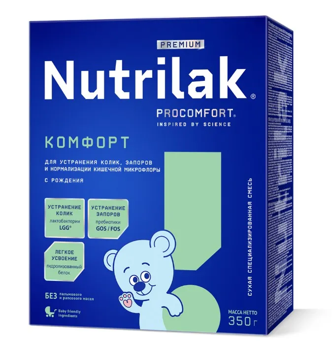 Nutrilak Premium Комфорт Смесь сухая специализированная, для детей с рождения, смесь сухая, для устранения колик, запоров, 350 г, 1 шт.