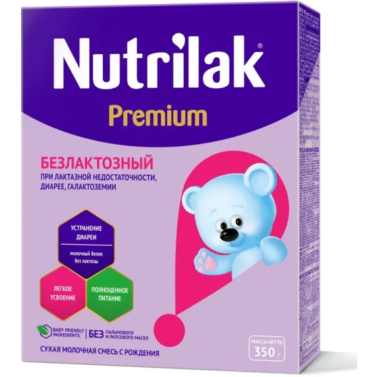 Nutrilak Premium Смесь молочная безлактозная, смесь молочная сухая, 350 г, 1 шт.