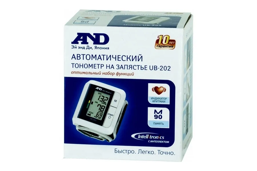 Тонометр AND UB-202 на запястье, на запястье, 1 шт.