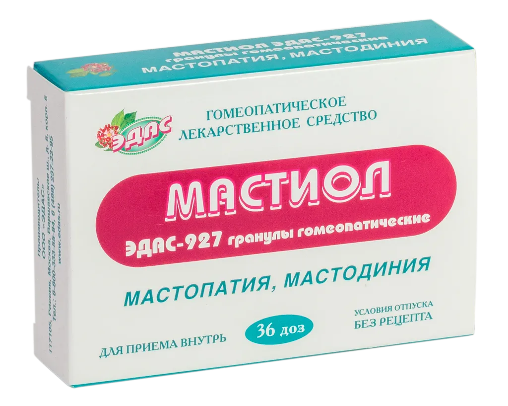 Эдас-927 Мастиол, 0.17 г/доза, гранулы гомеопатические, 6 г, 36 шт.