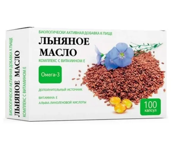 Vitascience Льняное масло комплекс с витамином Е, капсулы, 100 шт.