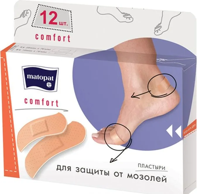 Matopat Comfort Пластырь набор, пластырь в комплекте, арт. MA-167-MMRU-009, 12 шт.