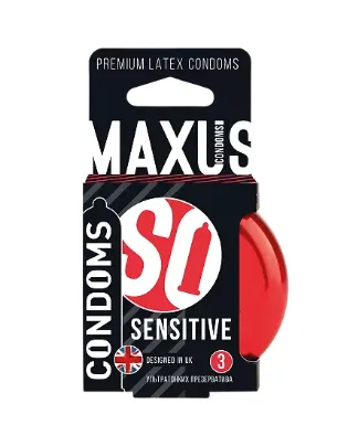 Maxus Презервативы Ультратонкие Sensitive, презерватив, 3 шт.