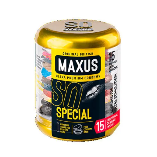 Maxus Special Презервативы ребристые с точками, презерватив, 15 шт.