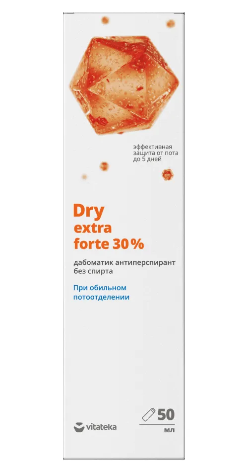 Витатека Dry Extra Forte дабоматик антиперспирант без спирта 30%, без спирта, 50 мл, 1 шт.