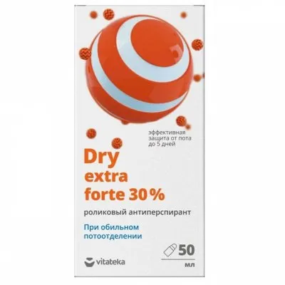 Витатека Dry Extra Forte роликовый антиперспирант 30%, 50 мл, 1 шт.