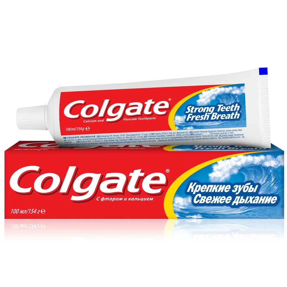 Colgate Паста зубная Крепкие зубы Свежее дыхание, паста зубная, 100 мл, 1 шт.