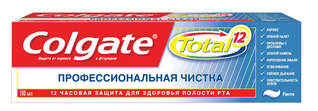 Colgate Total 12 Профессиональная чистка зубная паста, паста зубная, 100 мл, 1 шт.