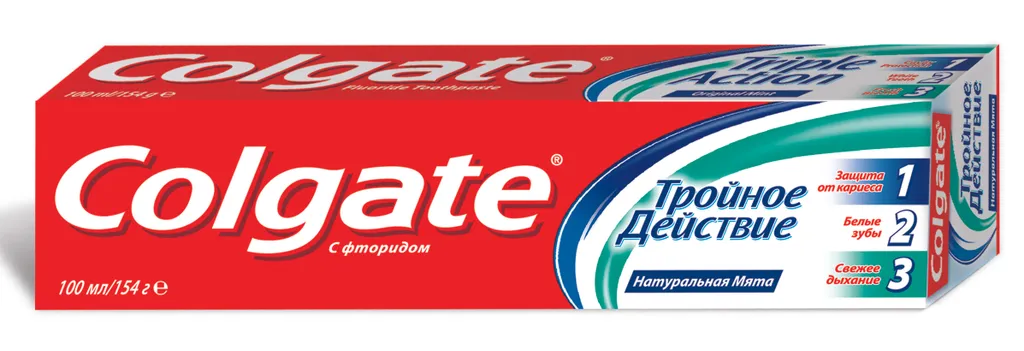 Colgate Тройное Действие зубная паста, паста зубная, 100 мл, 1 шт.