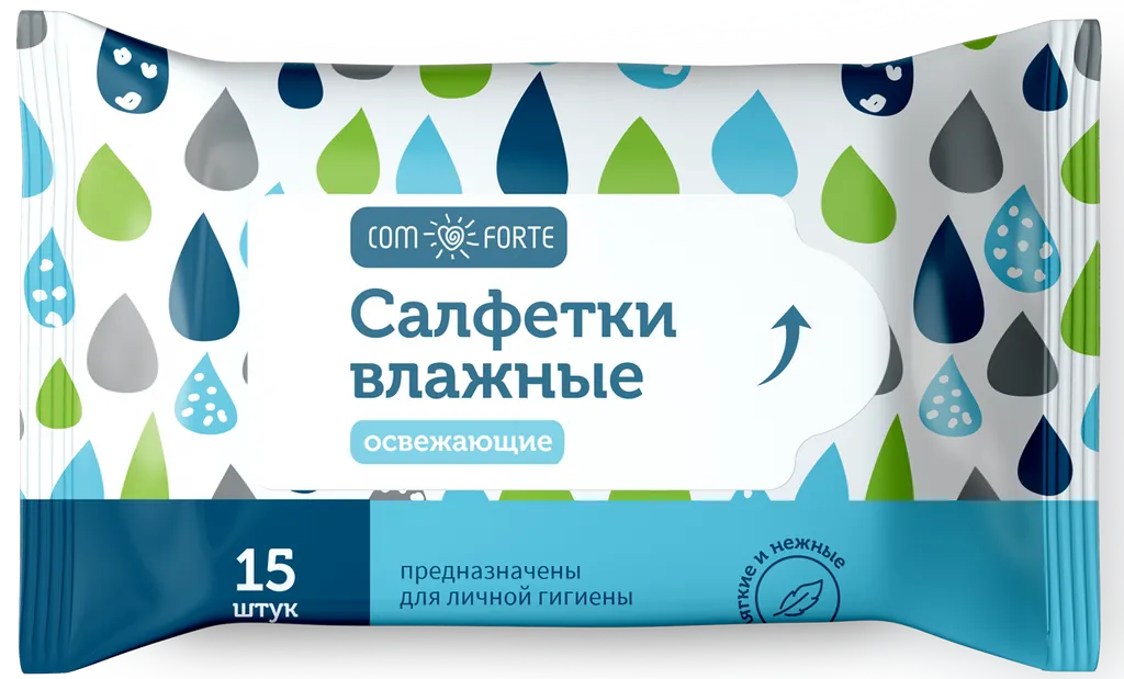 ComForte Салфетки влажные освежающие, 15 шт.