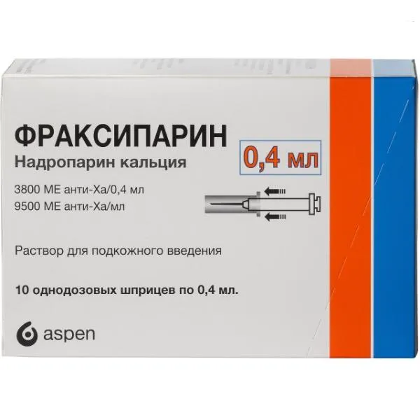 Фраксипарин, 9500 анти-Xa МЕ/мл, раствор для подкожного введения, 0.4 мл, 10 шт.