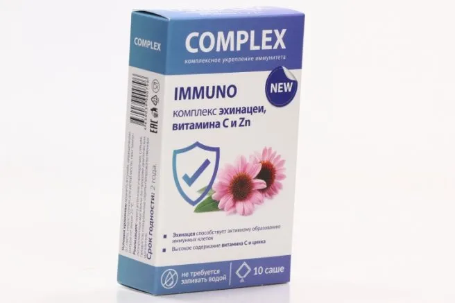 Complex Immuno Эхинацея Витамин C Цинк, порошок для приема внутрь, 2 г, 10 шт.