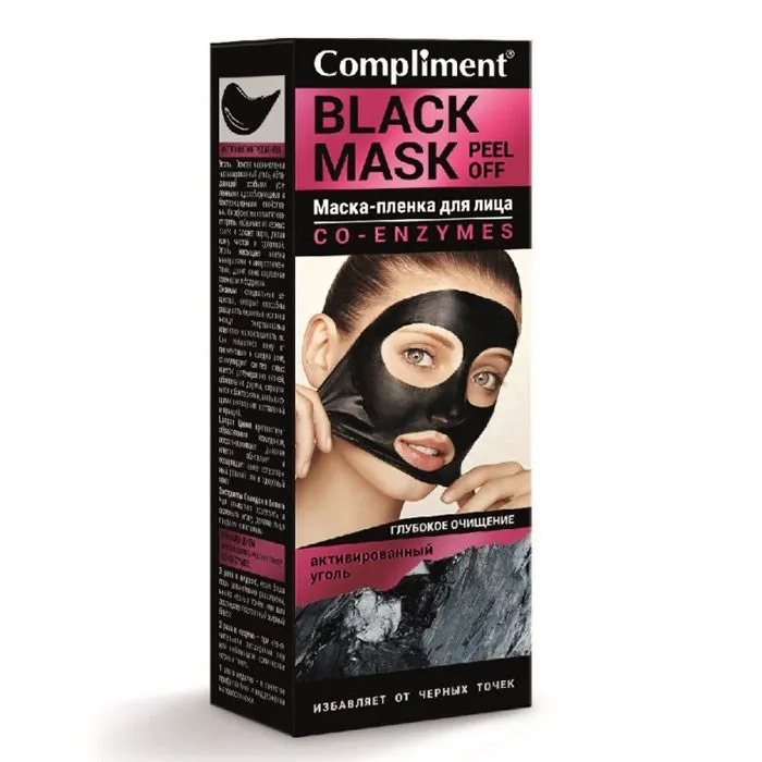 Compliment Black Mask co-enzymes Маска-пленка для лица, маска для лица, 80 мл, 1 шт.