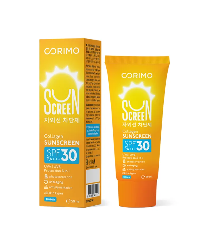 Corimo Крем солнцезащитный коллагеновый водостойкий SPF30, крем, антивозрастной, 50 мл, 1 шт.