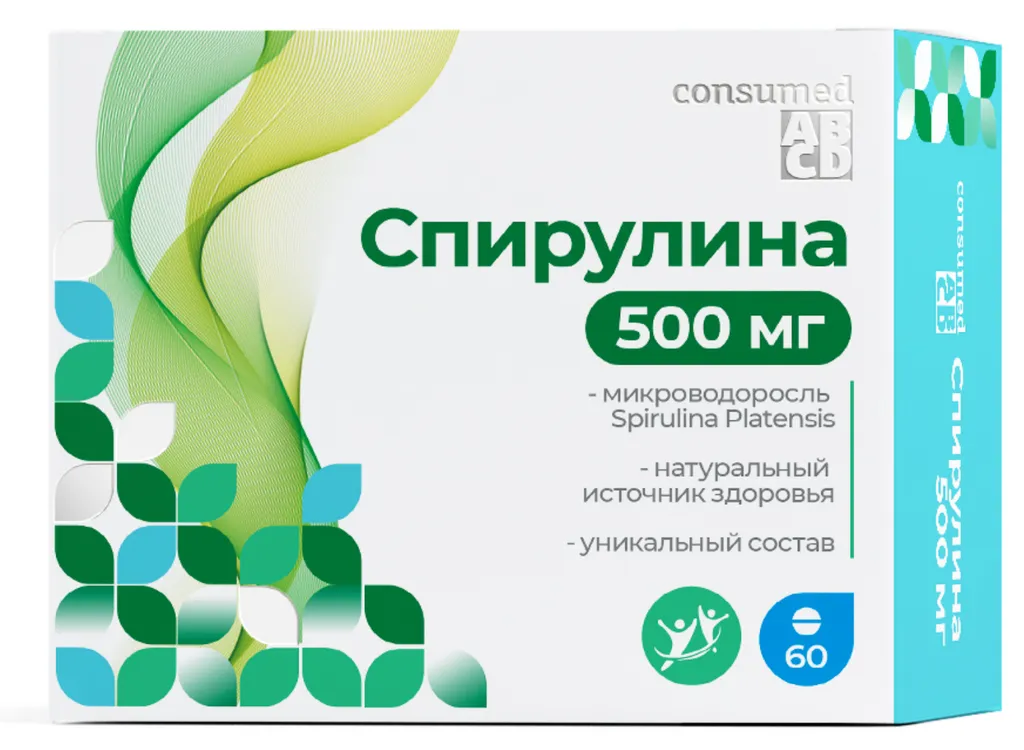 Consumed Спирулина, 500 мг, таблетки, 60 шт.