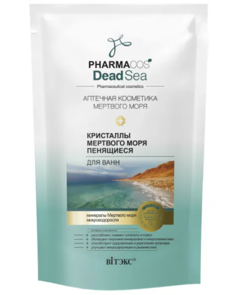 Витэкс Pharmacos Dead Sea Кристаллы Мертвого моря пенящиеся, соль для ванн, 500 г, 1 шт.