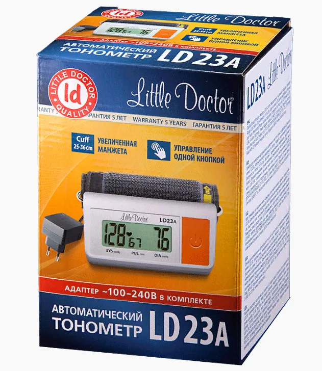 Тонометр автоматический Little Doctor LD23A, с адаптером, 1 шт.