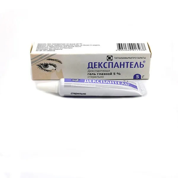 Декспантель, 5%, гель глазной, 5 г, 1 шт.