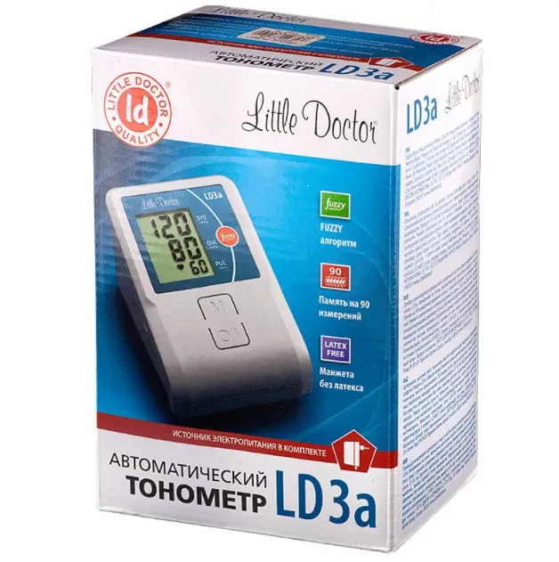 Тонометр автоматический Little Doctor LD3a, с адаптером и увеличенной манжетой, 1 шт.