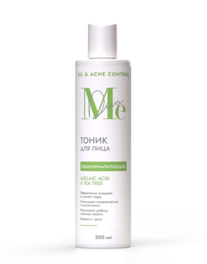 Mediva Oil Acne Control Тоник для лица себонормализующий, тоник для лица, азелаиновая кислота и чайное дерево, 200 мл, 1 шт.