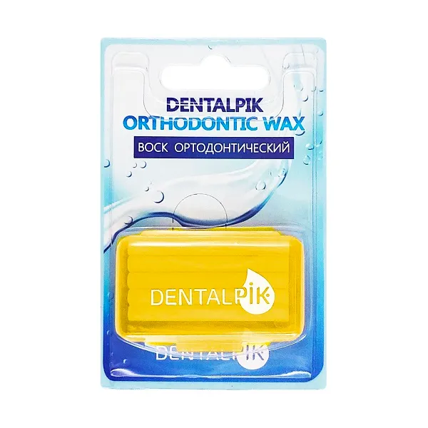 Dentalpik Воск ортодонтический для брекетов, 5 полосок, вкус ананас, 1 шт.