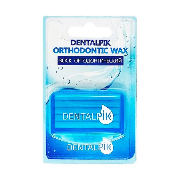 Dentalpik Воск ортодонтический для брекетов, 5 полосок, вкус мятный, 1 шт.