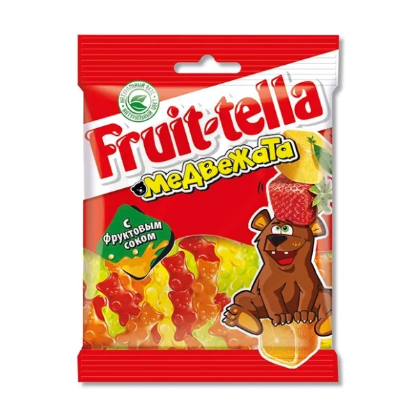 Fruittella мармелад Медвежата, мармелад жевательный, с фруктовым соком, 70 г, 1 шт.