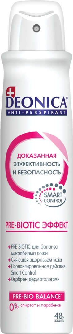 Deonica Антиперспирант Pre-biotic эффект, спрей, 200 мл, 1 шт.