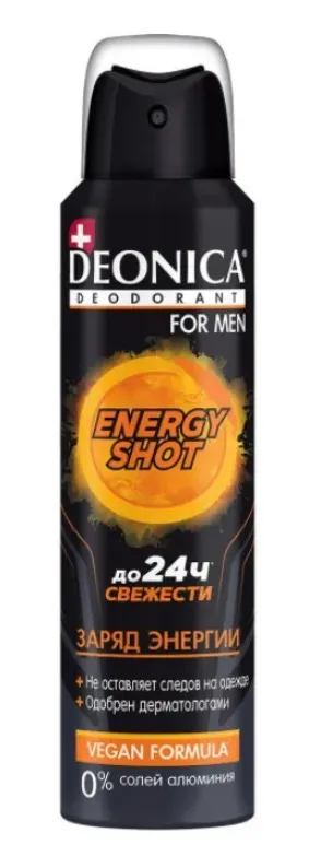 Deonica for Men Дезодорант Energу shot, спрей, 150 мл, 1 шт.