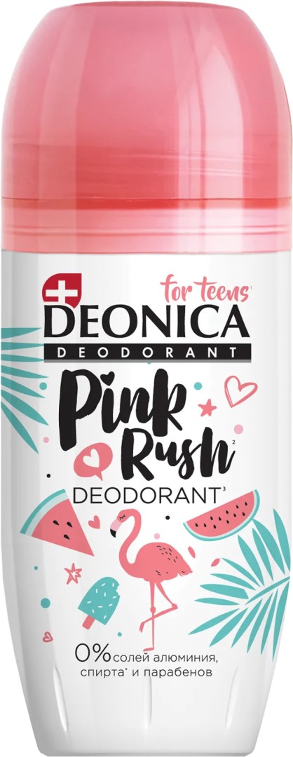 Deonica for teens дезодорант-ролик Pink Rush, 50 мл, 1 шт.