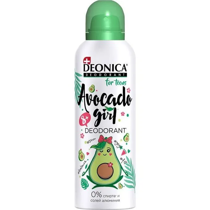 Deonica for teens дезодорант-спрей Avocado Girl, для детей с 8 лет, 125 мл, 1 шт.