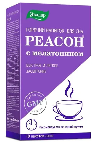 Реасон, порошок для приема внутрь, с мелатонином, 10 г, 10 шт.