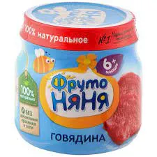 Фрутоняня Пюре говядина, пюре, 80 г, 1 шт.