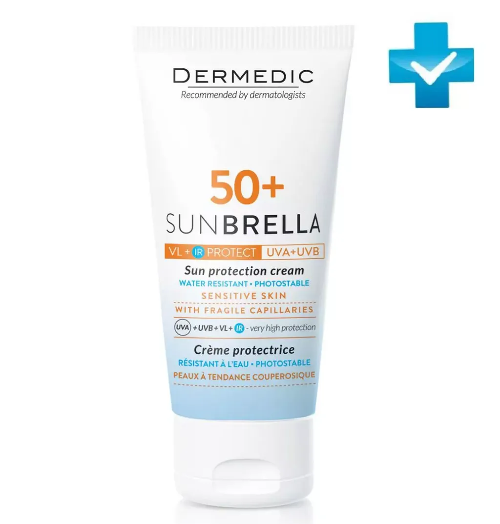 Dermedic Sunbrella Крем солнцезащитный, SPF50, крем, для чувствительной кожи, 50 мл, 1 шт.