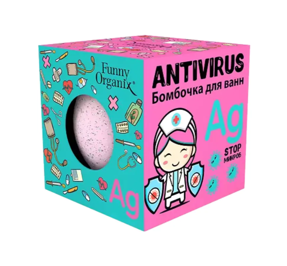 Funny Organix Antivirus Бомбочка для ванн, 140 г, 1 шт.