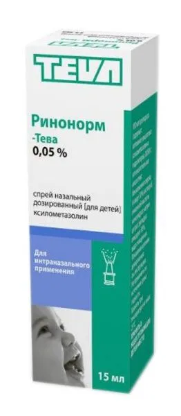 Ринонорм-Тева, 0.05%, спрей назальный дозированный [для детей], 15 мл, 1 шт.