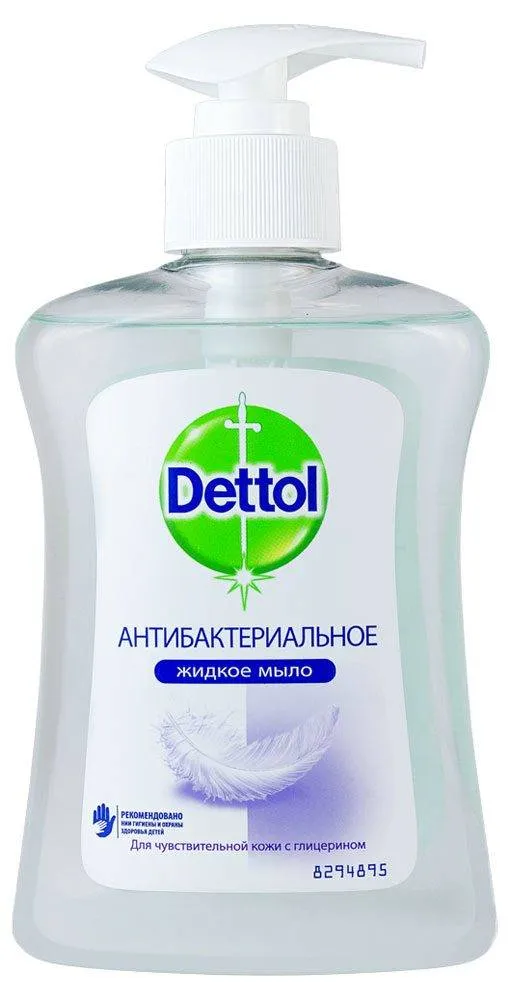 Dettol Мыло жидкое для рук Антибактериальное с глицерином, мыло жидкое, для чувствительной кожи, 250 мл, 1 шт.