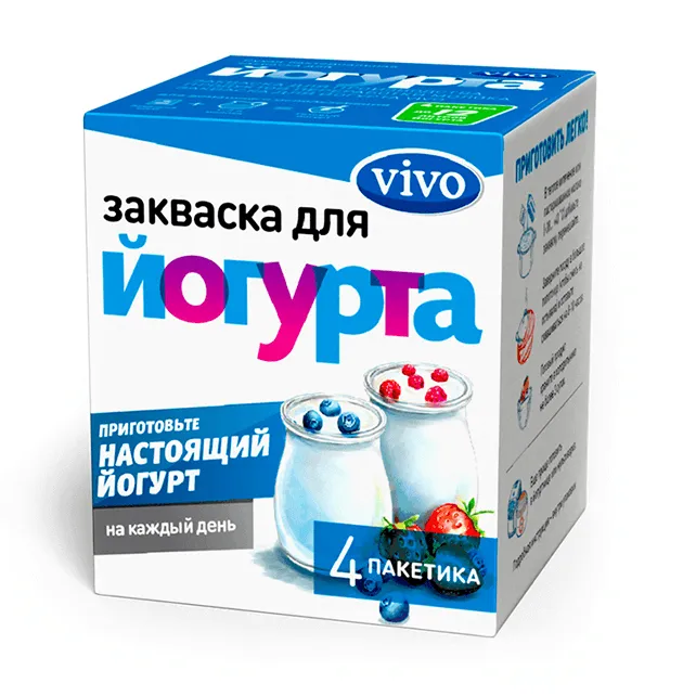 Vivo закваска для йогурта, 0.5 г, порошок, 4 шт.