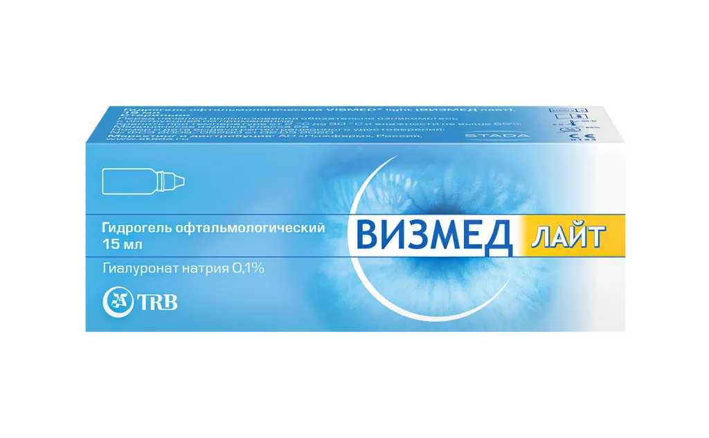 Визмед Лайт гидрогель офтальмологический, 0.1%, гидрогель офтальмологический, 15 мл, 1 шт.