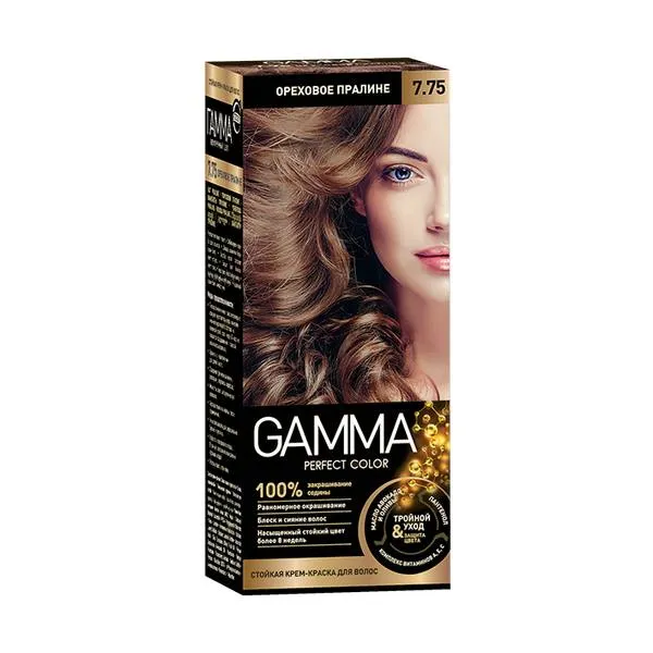 Gamma Perfect Color Крем-краска для волос, краска для волос, тон 7.75 Ореховое пралине, 1 шт.