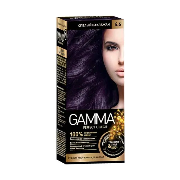 Gamma Perfect Color Крем-краска для волос, краска для волос, тон 4.6 Спелый баклажан, 1 шт.